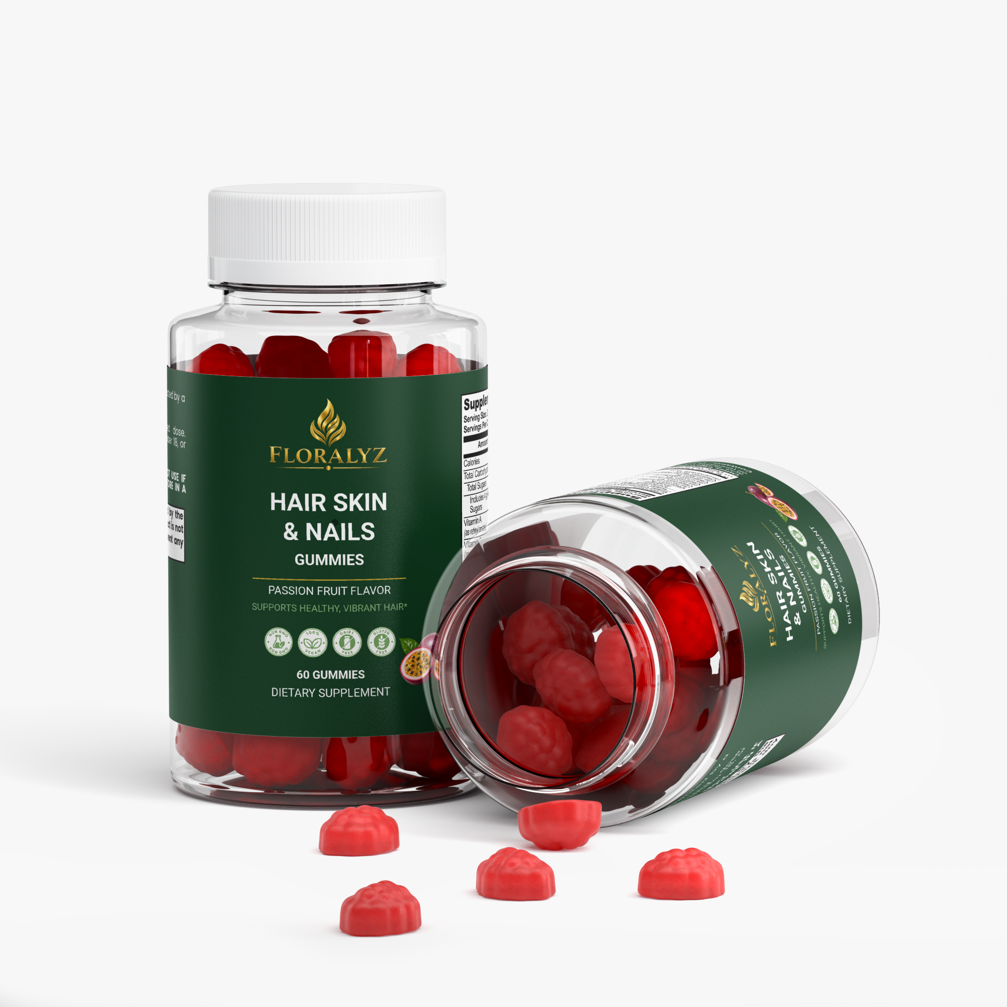 FLORALYZ Hair, Skin & Nails Gummies bottle, product view 3