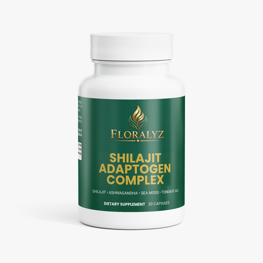 FLORALYZ Shilajit Adaptogen Complex with Ashwagandha, Sea Moss & Tongkat Ali, 30 capsules
