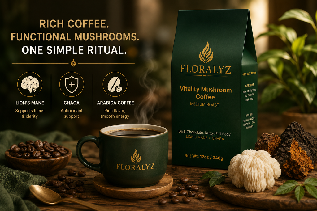Vitality Mushroom Coffee – Lion’s Mane + Chaga