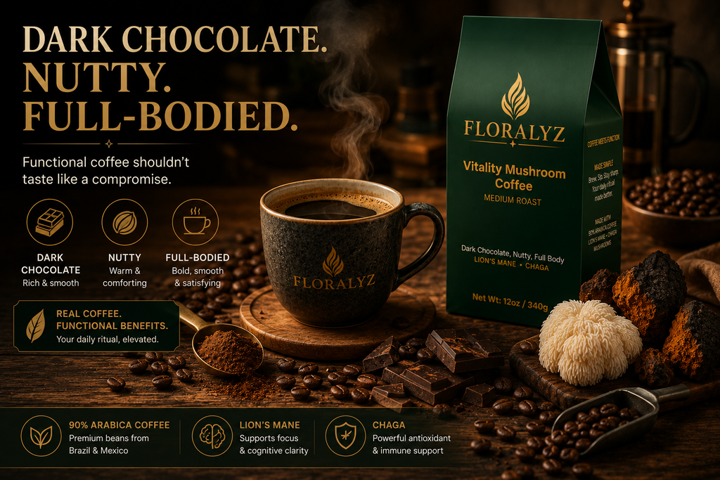 Vitality Mushroom Coffee – Lion’s Mane + Chaga
