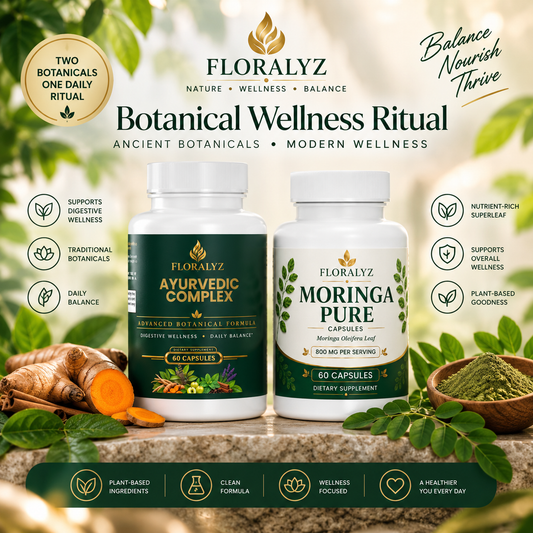 FLORALYZ Botanical Wellness Ritual bundle with Ayurvedic Complex and Moringa Pure